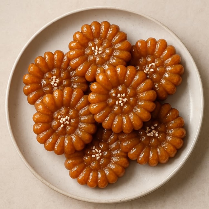 Yakgwa - Bánh quy mật ong dẻo mềm ngọt thanh dễ thưởng thức. Nguồn: koreanunnie77